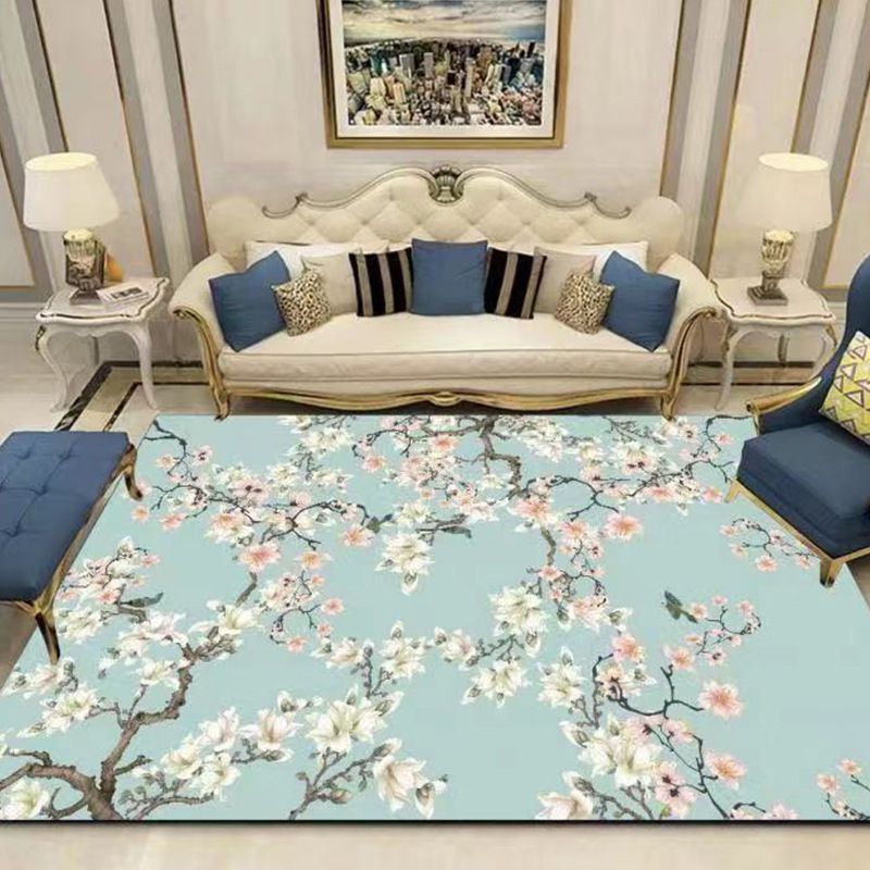 Modern bloemen Patroon Tapijten Polyester binnen Tapijt niet-slip achterste ruggebied Tapijt voor woonkamer