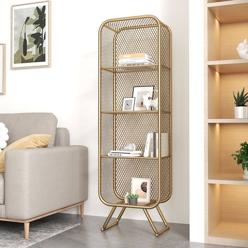 Contemporary Metal Bookshelf Standard Shelf Bookcase for Study Room