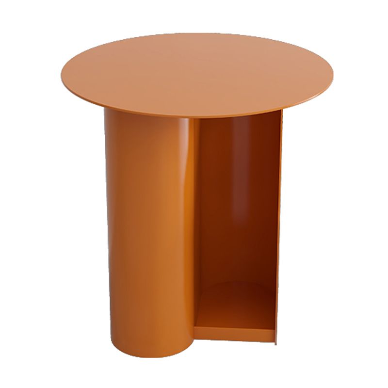 Mid-Century 17.7-inch Metal Round Top Side Table Iron Abstract End Table