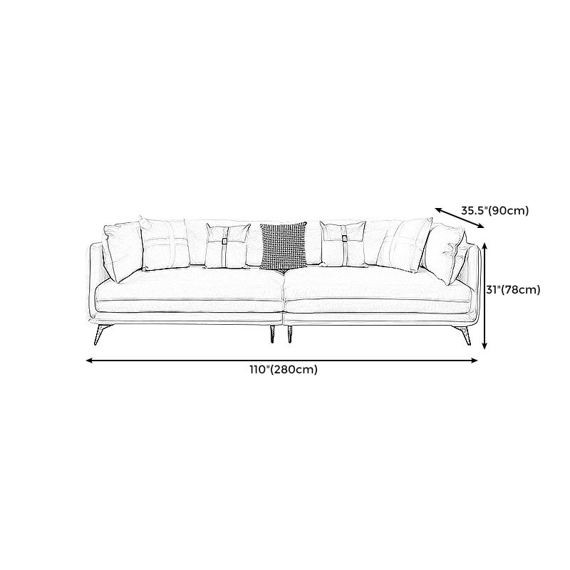Contemporary Stain-Resistant Faux Leather Square Arm Sofa/Sectional for Living Room