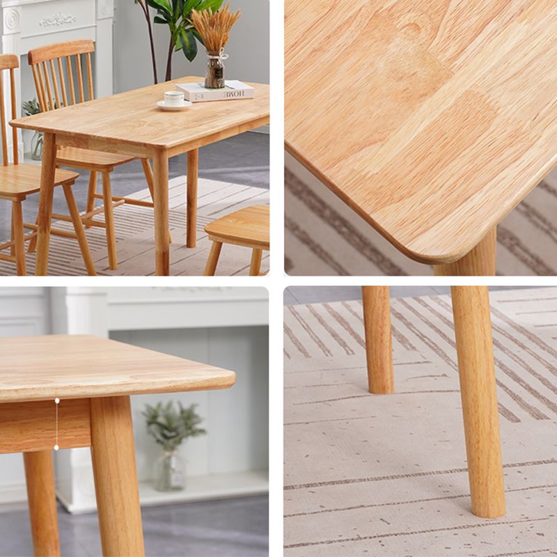 Contemporary Solid Wood Rectangular Dining Table for Dining Room