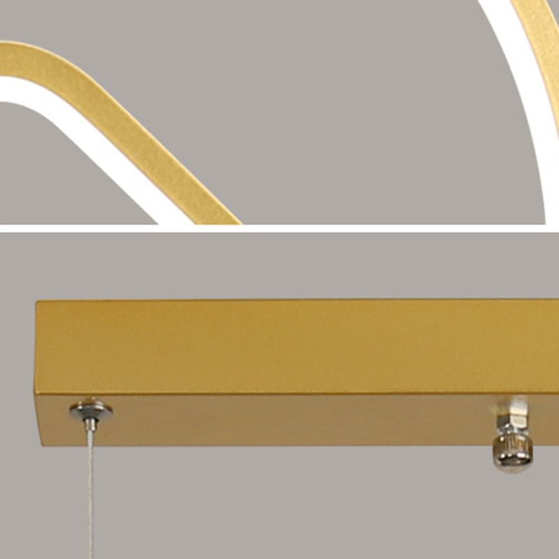 Metal Linear Shade Island Pendant Modern Style 2 Light Island Lighting for Dining Room