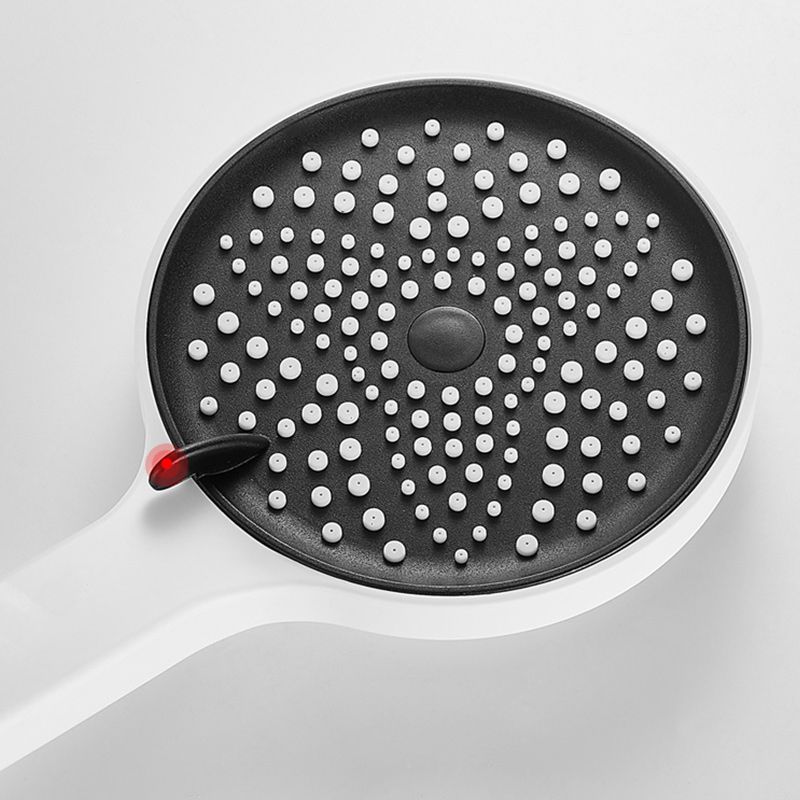 Round Shower Set White Wall Mounted Handshower Lever Handle Shower Hose Swivel Shower Set