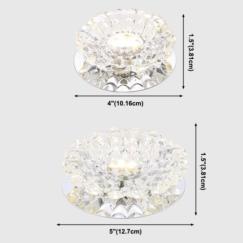 Modern Mini Crystal Ceiling Light Hallway LED Flush Mount Lamp with Hole 1.9-3.2" Dia