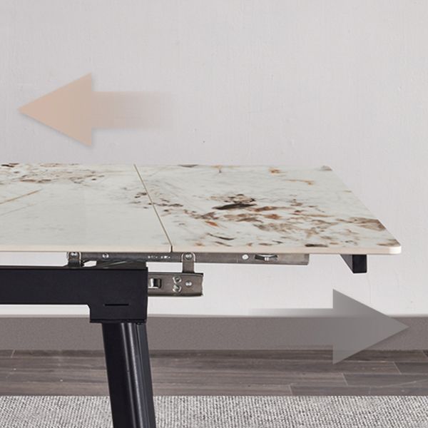 4-foot Stone Dining Site Table Modern Style Drop-Leaf Dining Table for Dining Room