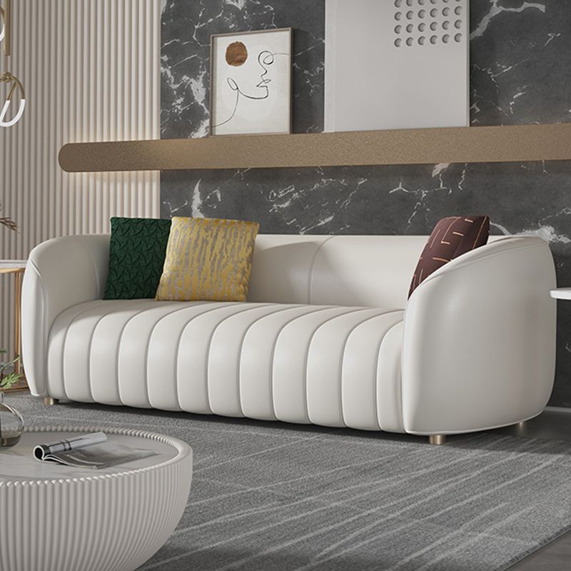22.83" Wide Tuxedo Arm Sofa White Standard Sofa for Living Room