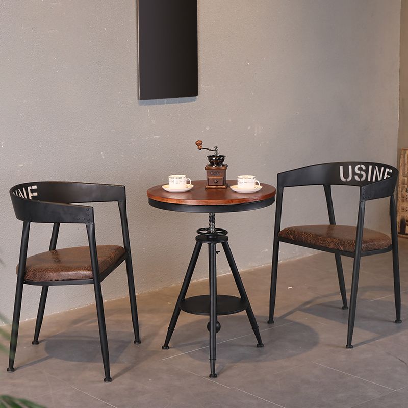 Chaise de salle à manger industrielle chaise arrière ouverte avec 4 jambes en métal noir pour usage domestique