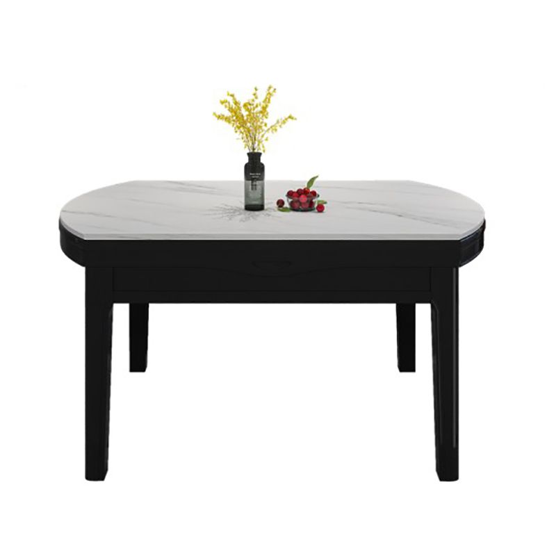 Modern Round Pedestal Dining Table Matte Finish Solid Wood Extendable Dining Table