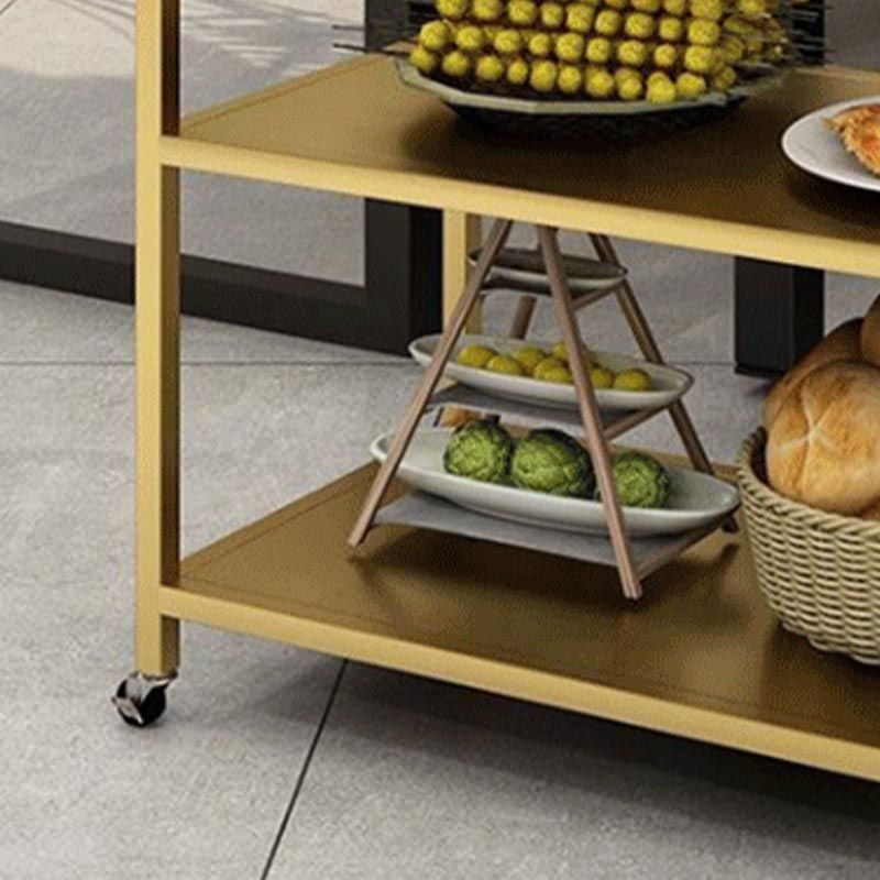 23.62"W Contemporary Metal Prep Table Rolling Prep Table for Dining Room