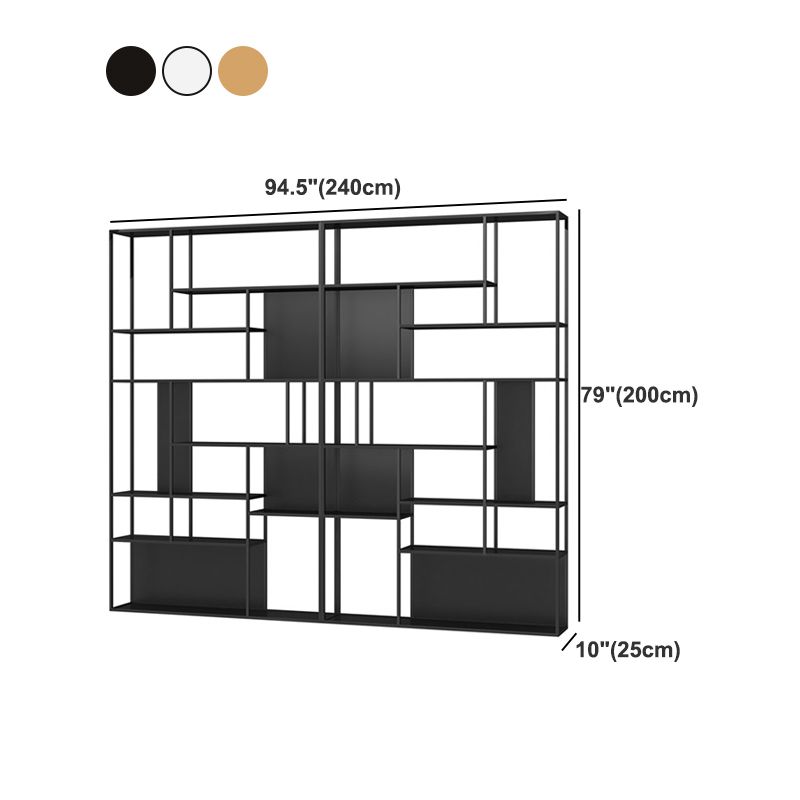 Industrial Metal Etagere Book Shelf with Rectangular Shelves Bookcase
