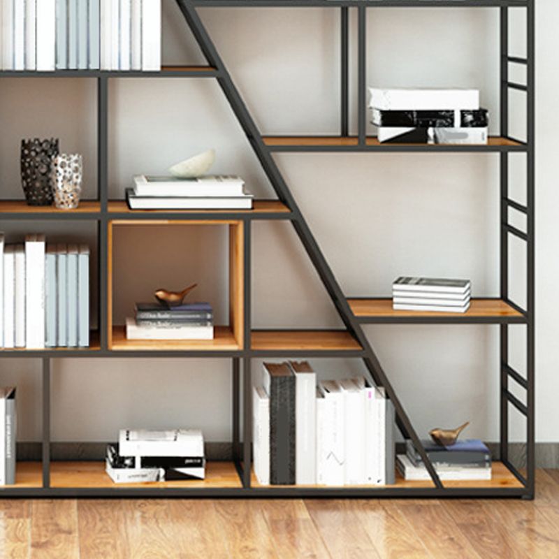 10" W Open Storage Bookcase Modern Metal Frame Bookshelf with Shelves