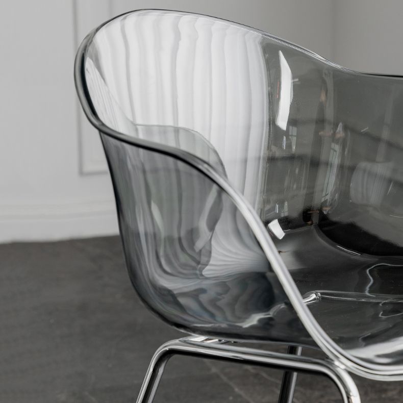 Contemporary Style Dining Chairs Arm Side Chair with Metal Legs for Kitchen