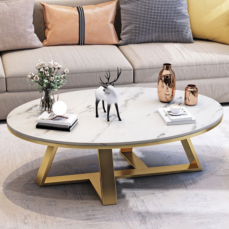 Slate Oval Coffee Table Minimalist Coffee Table for Living Room
