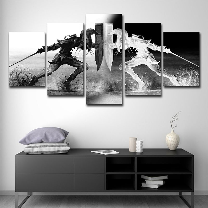 Legend of Zelda Game Canvas Grey and White Kids Wall Art Decor for House Interior