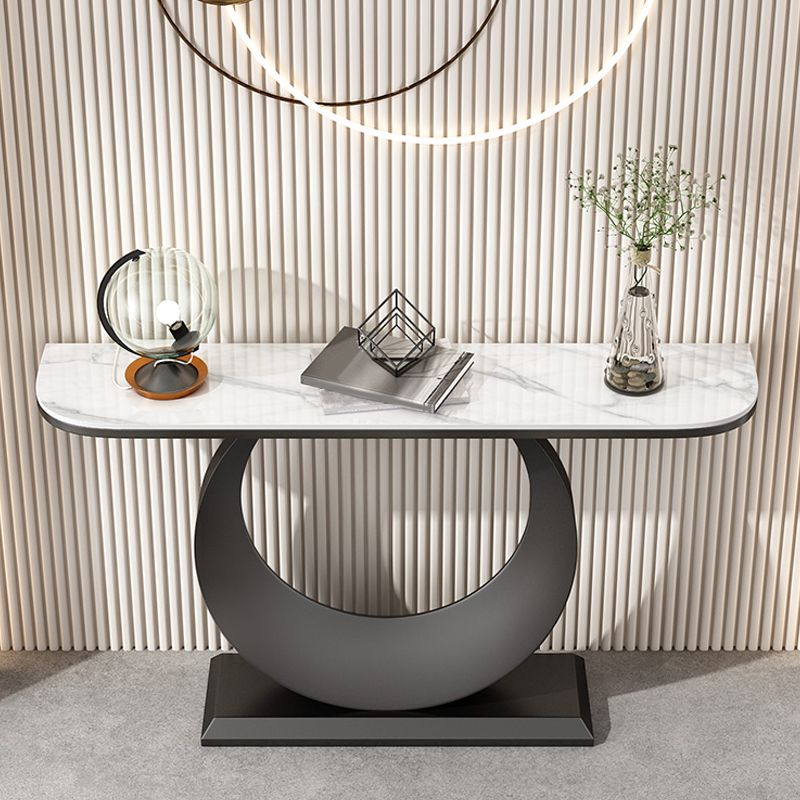 11" Wide Contemporary Console Table Stone Console Sofa Table