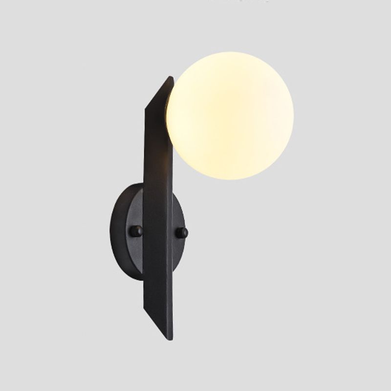 Modernist Wall Sconce Globe Glass Sconce Lighting in White for Bedroom