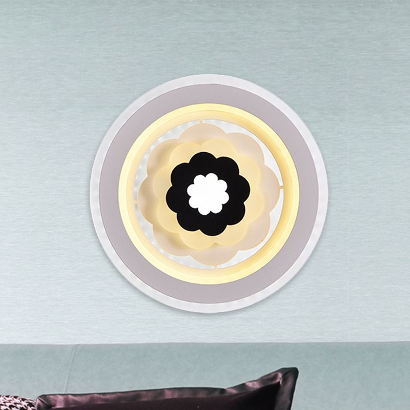 Acrylique Round Ponce lampe à lampe contemporaine LED Mont mural blanc Lumière pour le chevet