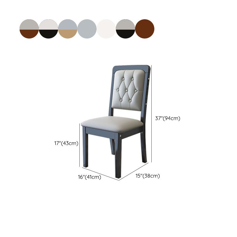 Wood Tufted Dining Chair Modern Style Upholstered Armless Dining Chairs