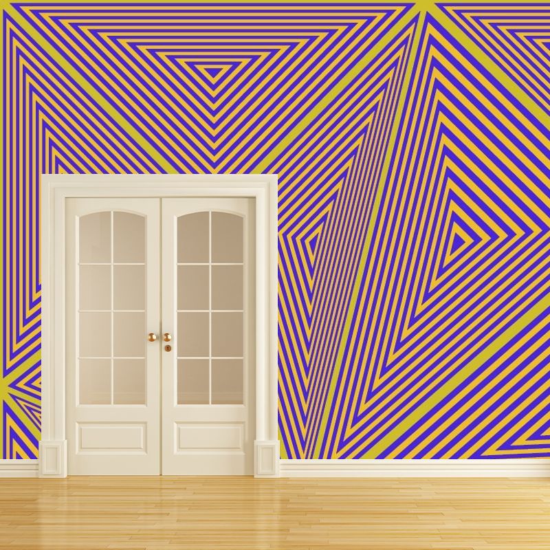 Birght Color Geometry Murals Illustration Mildew Resistant Wall Murals for Home