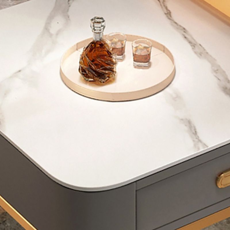 17.72" Tall Glam Style Coffee Cocktail Table Metal Frame 2 Nesting Coffee Table