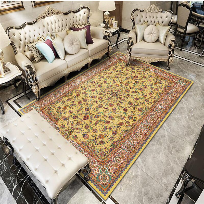 Traditional Multicolored Area Rug Floral Print Carpet Stain Resistant Area Carpet for Living Room