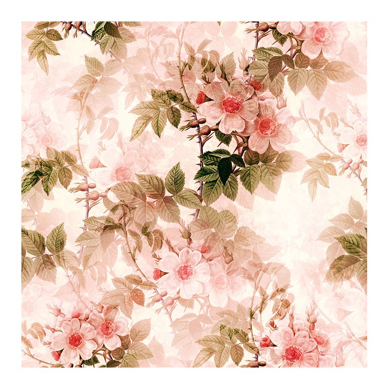 Romantic Flower Illustration Mural for Living Room and Bedroom Wall Decoration