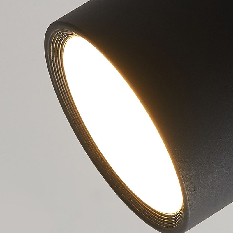 Modern Concise Corridor Flush Mount Iron Cylindrical LED Ceiling Light with Acrylic Shade