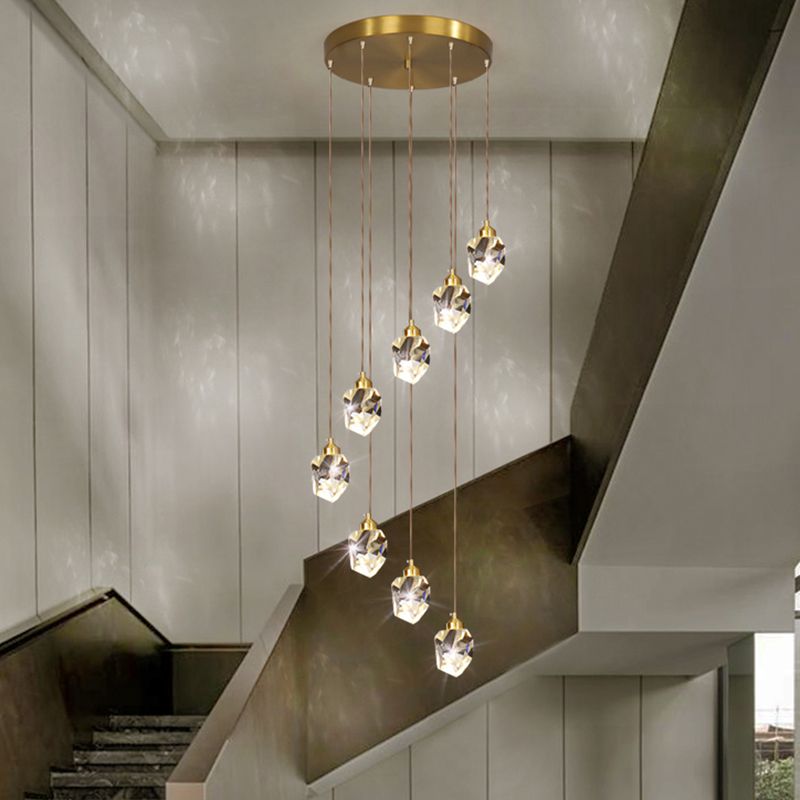 Spiraalvormige cluster hanglamp minimalisme metaal woonkamer suspensie lamp in goud