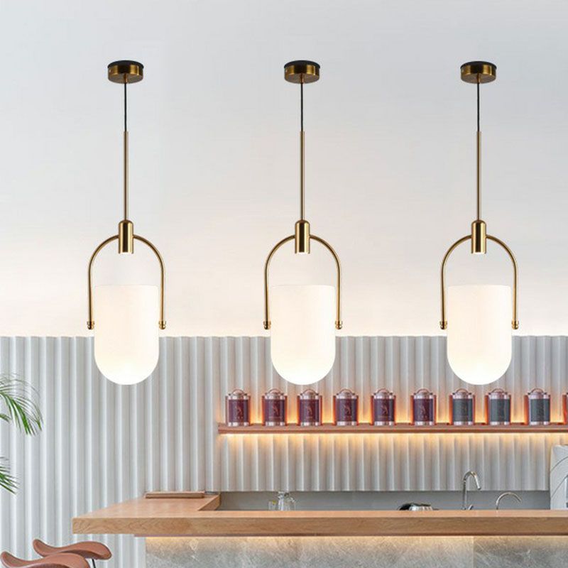 Designer LED Hangende lichte koperen koepel Hanglamp met glazen schaduw voor slaapkamer