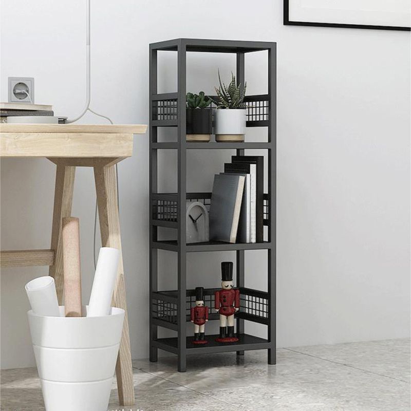 Modern Open Back Bookshelf Metal Shelf Bookcase for Living Room