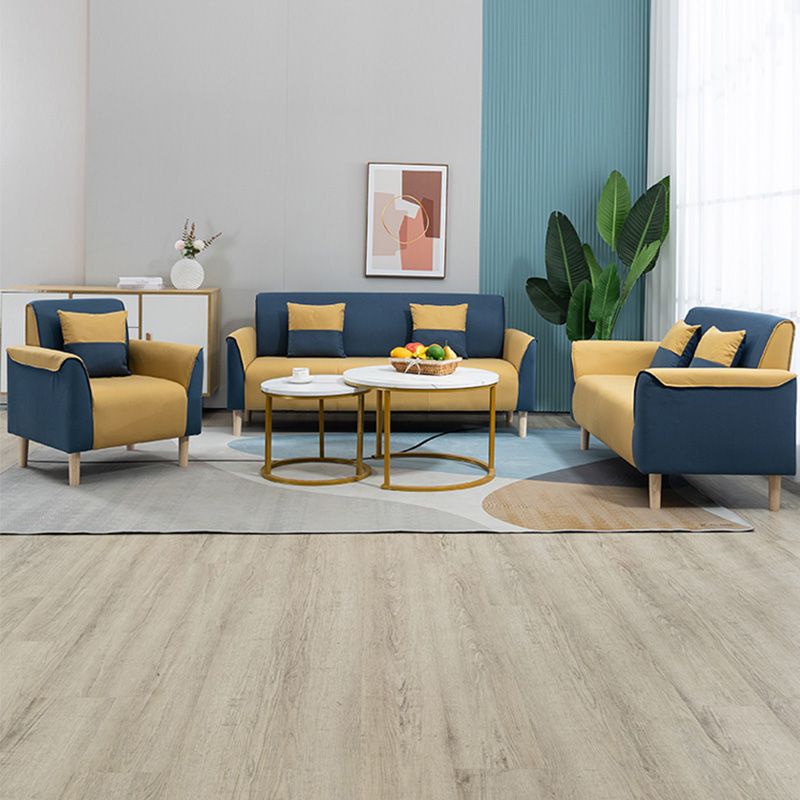 25.59" Wide Faux Leather Loveseat Scandinavian Flared Arm Sofa