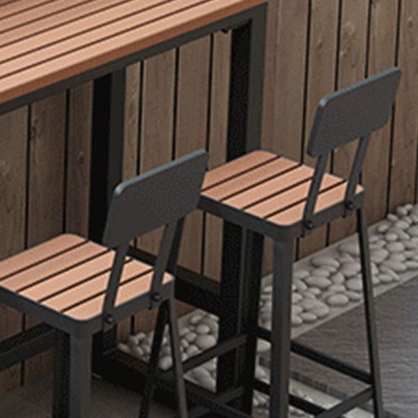 Contemporary 1/2/5 Pieces Reclaimed Wood Bar Table Set Fixed Table Counter Table