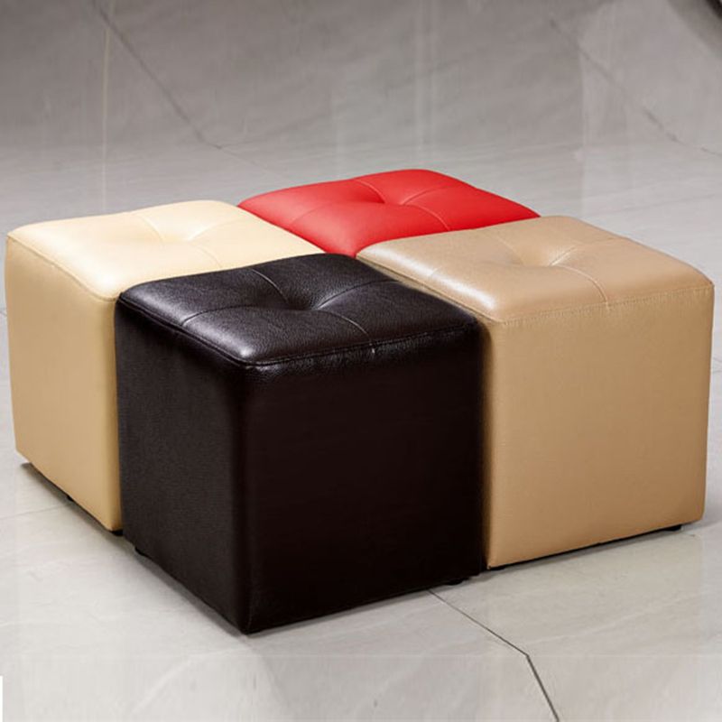 Modern Black Water Resistant Cube Square Leather Indoor Cube