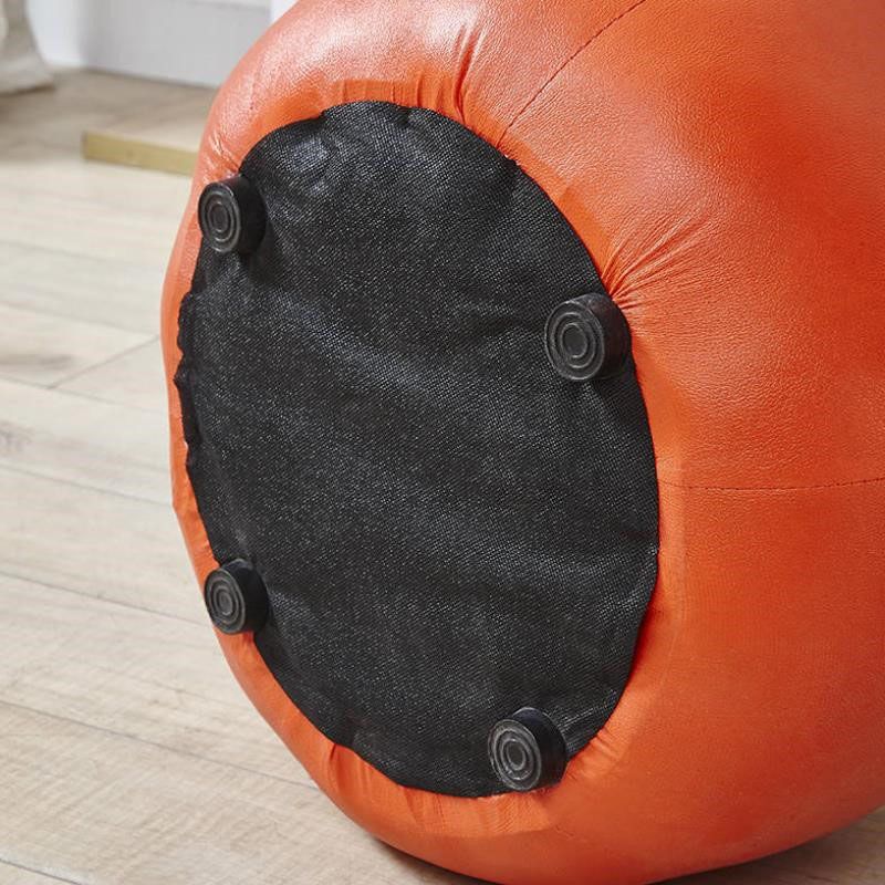 Modern Pouf Ottoman Faux Leather Water Resistant Upholstered Spherical Ottoman