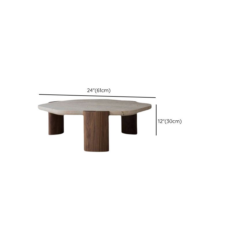 Contemporary Hexagon Coffee Table 3 Legs Stone Coffee Cocktail Table