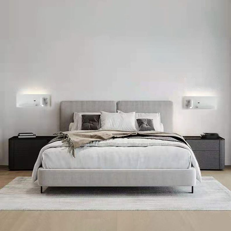 Lámparas de pared rectangulares de estilo contemporáneo metal 2 luces lectura de luz de pared