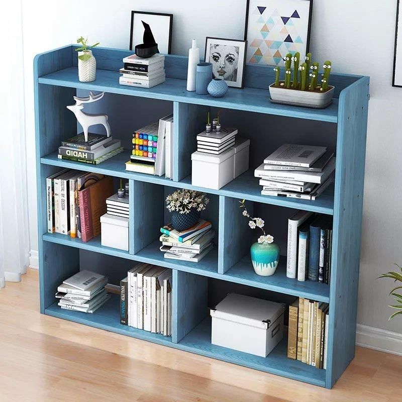 Contemporary Wooden Shelf Bookcase Cube Bookshelf for Study Room