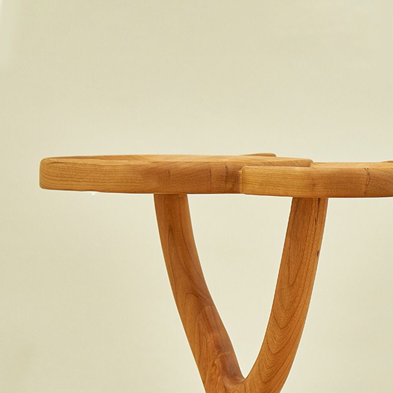 Solid Wood Corner Table Contemporary Side End Table Oval Pedestal