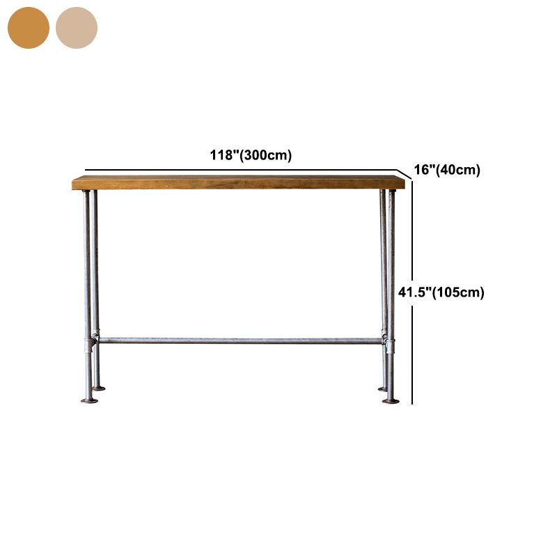 Industrial Pub Table Solid Wood Bar Height Rectangle Bar Table