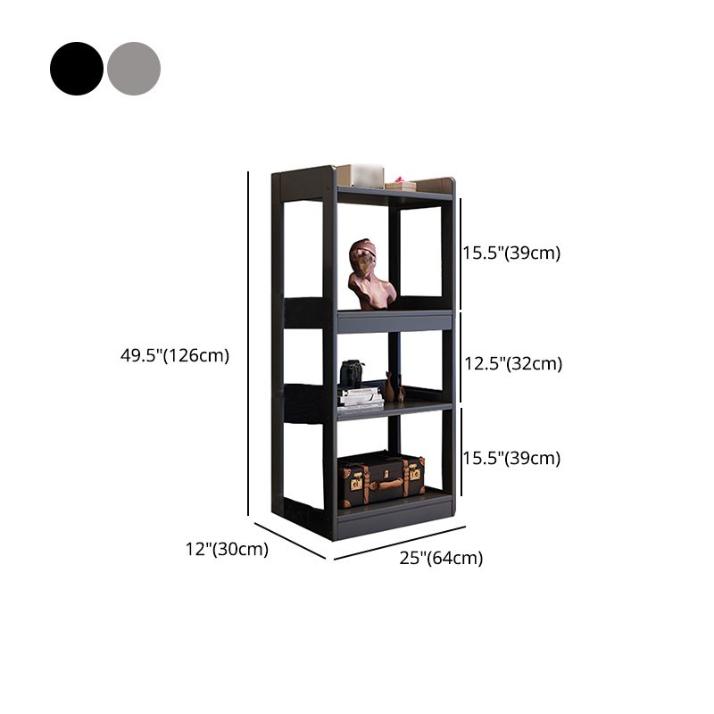 Hedendaagse verticale etagere boekenplank grijs en zwarte rubberhout boekenplank