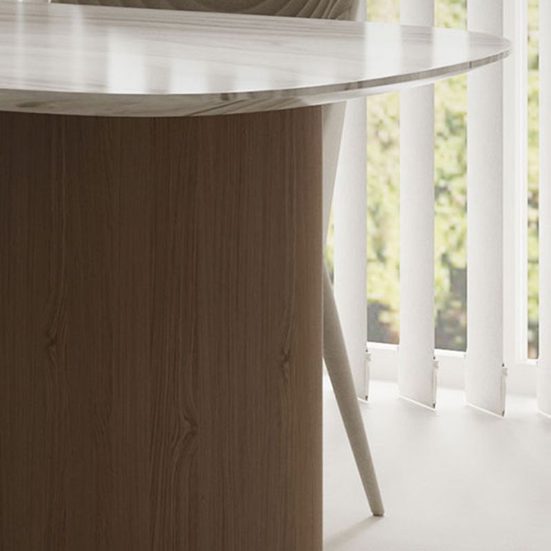 Modern Dining Set 1/5 Pcs Marble Dining Table with Upholstered Chairs