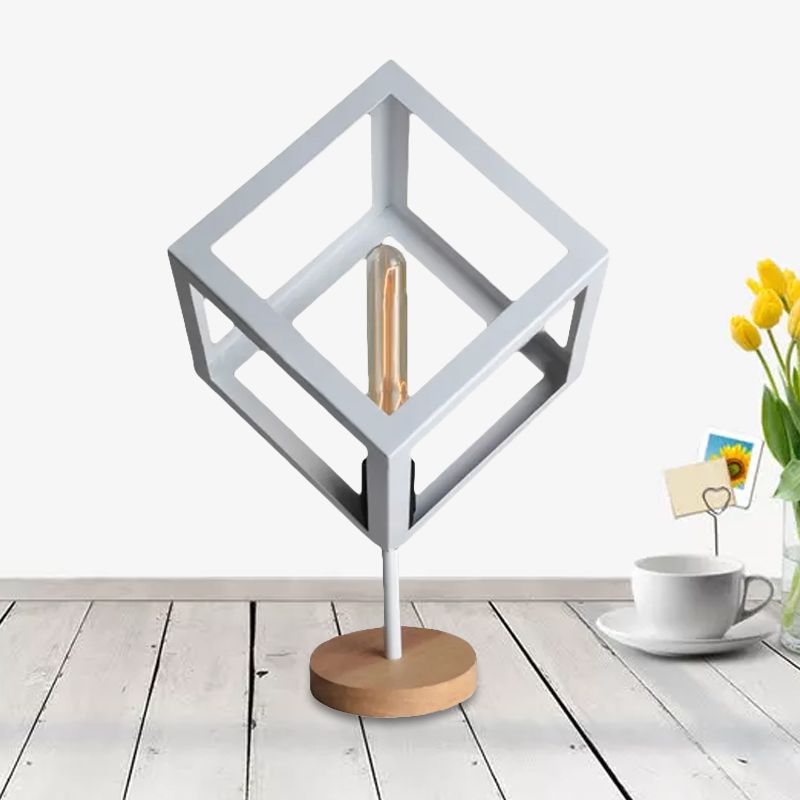 1 Leichttischlampe Industriestil Rahmen quadratisch metallischem Tisch Licht in Schwarz/Weiß für Wohnzimmer