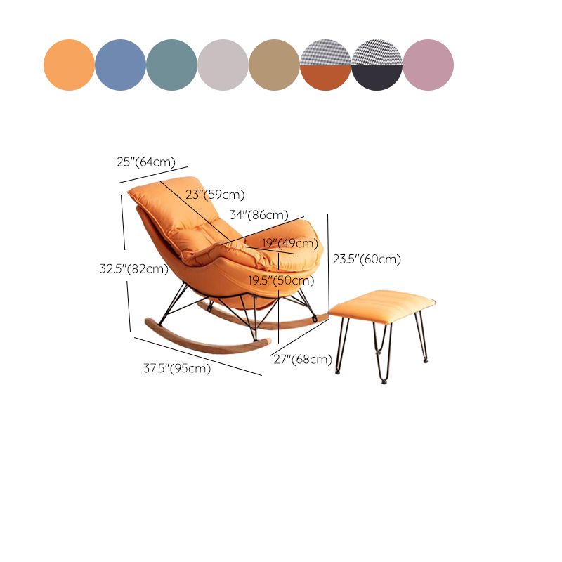 Modern Glider Chair Upholstered Removable Cushions Tufted Rocking Chair