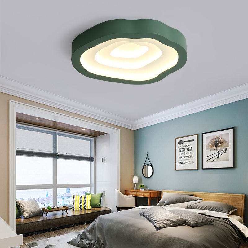 Cloud Acrylic Flushmount Contemporary LED Black/Yellow/Blue Ceiling Light Fixture in Warm/White Light/Third Gear