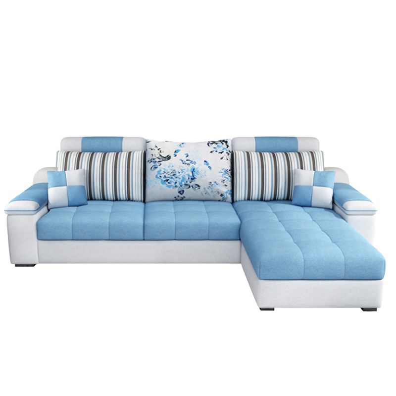 Tufted Removable Cushions Sectional Sofa with Storage for 3 People