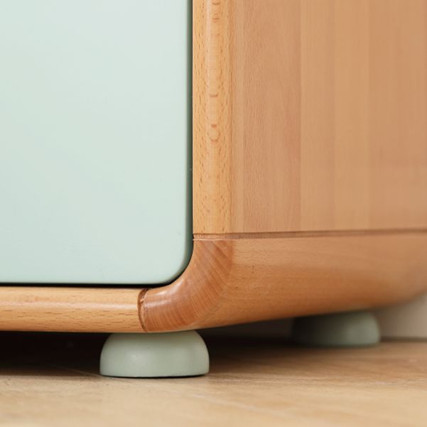 Contemporary Flat Top Kids Nightstand Solid Wood Nightstands with Drawers