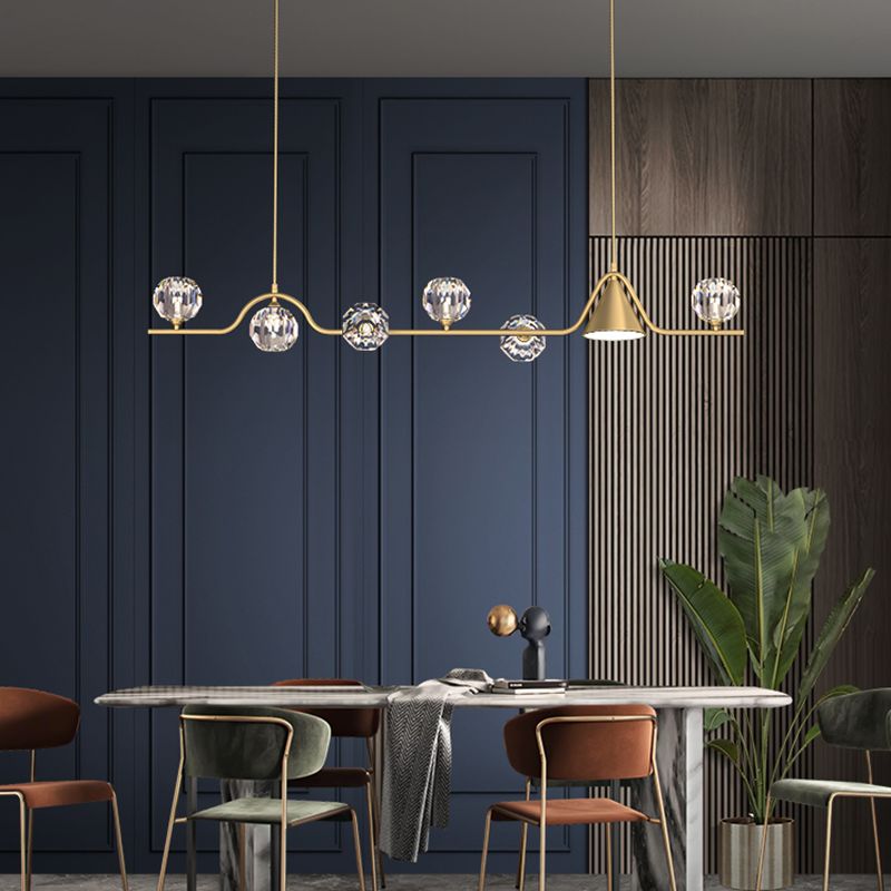 Globe Crystal Shade Island Light Modern Simplicity Style Hanging Lamp voor eetkamer