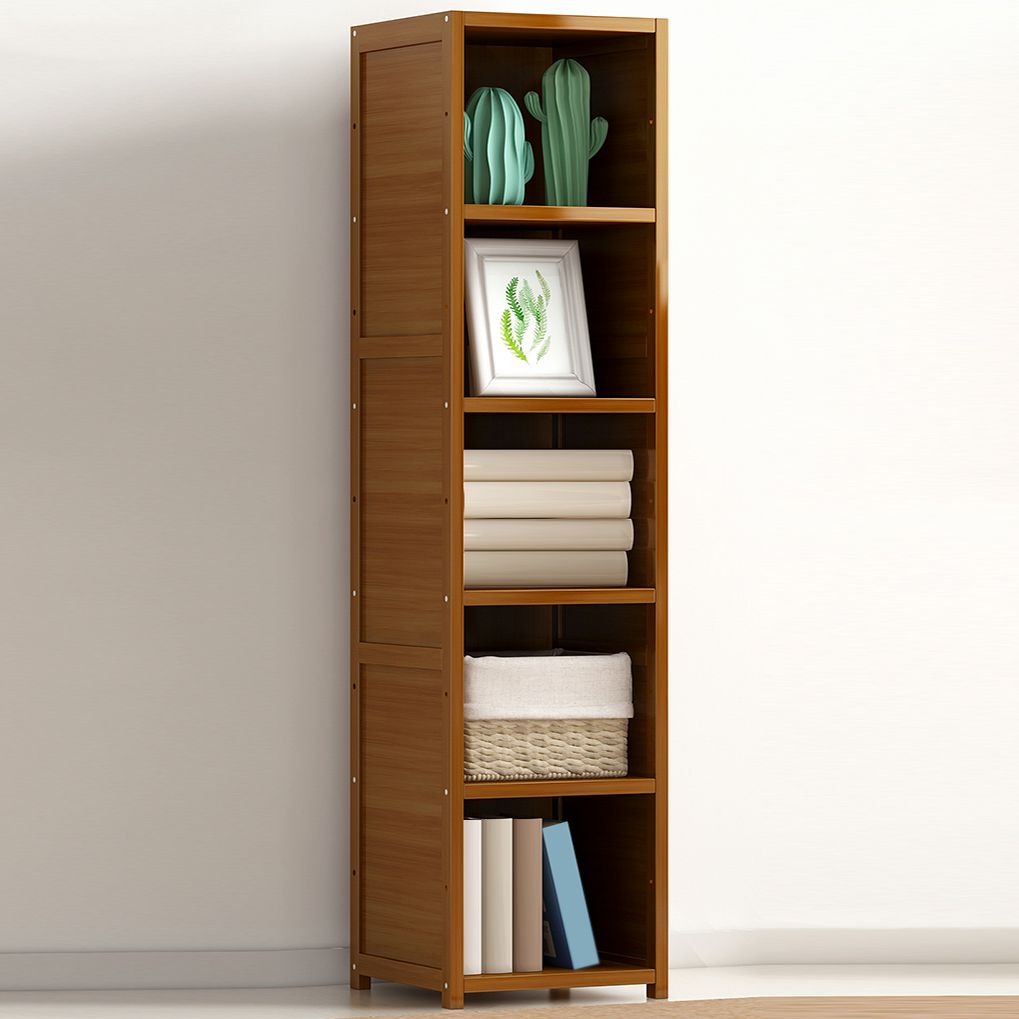 11.8"W Rectangle Accent Chest, Brown Mid-Century Modern Cabinet with Shelves