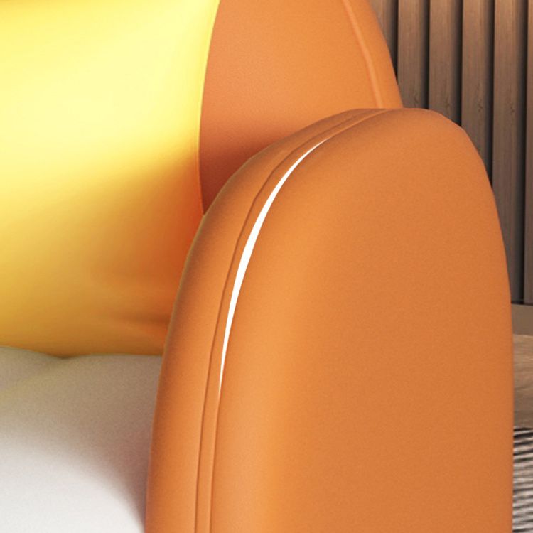 Contemporary Orange Sofa with Tight Back and Square Arm for Apartment