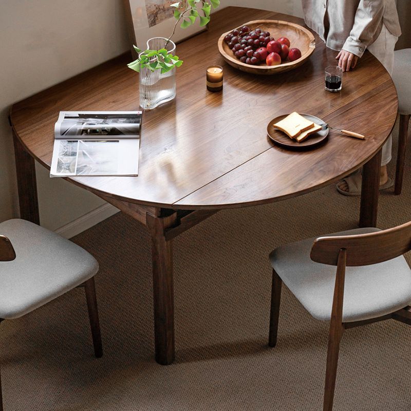 Modern Solid Wood Dining Table Set Drop Leaf with 4 Chairs for Home
